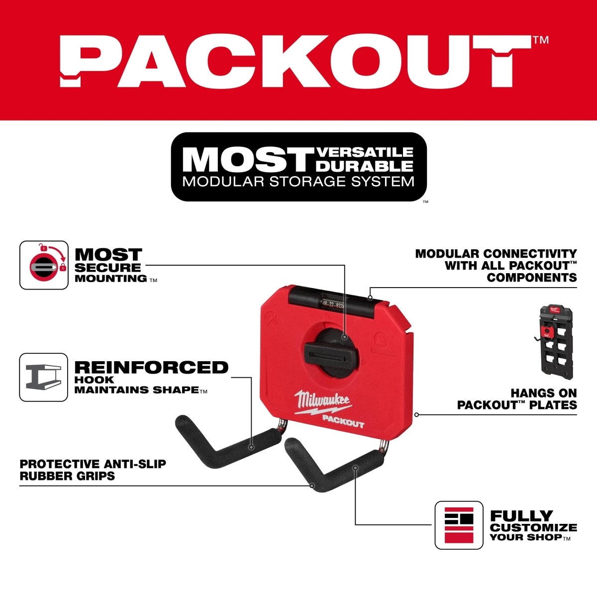 PACKOUT™ 4” Straight Hook - AAA Industrial Supply