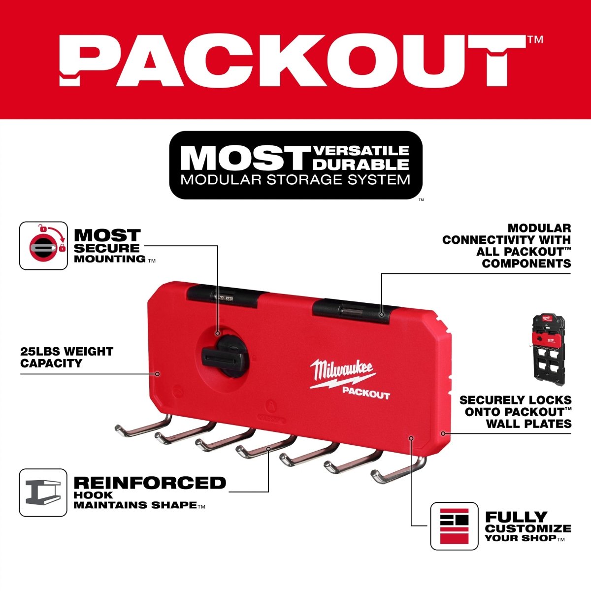 PACKOUT™ 7 - Hook Rack - AAA Industrial Supply