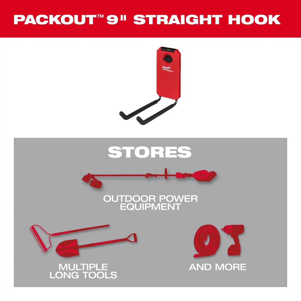 PACKOUT™ 9” Straight Hook - AAA Industrial Supply