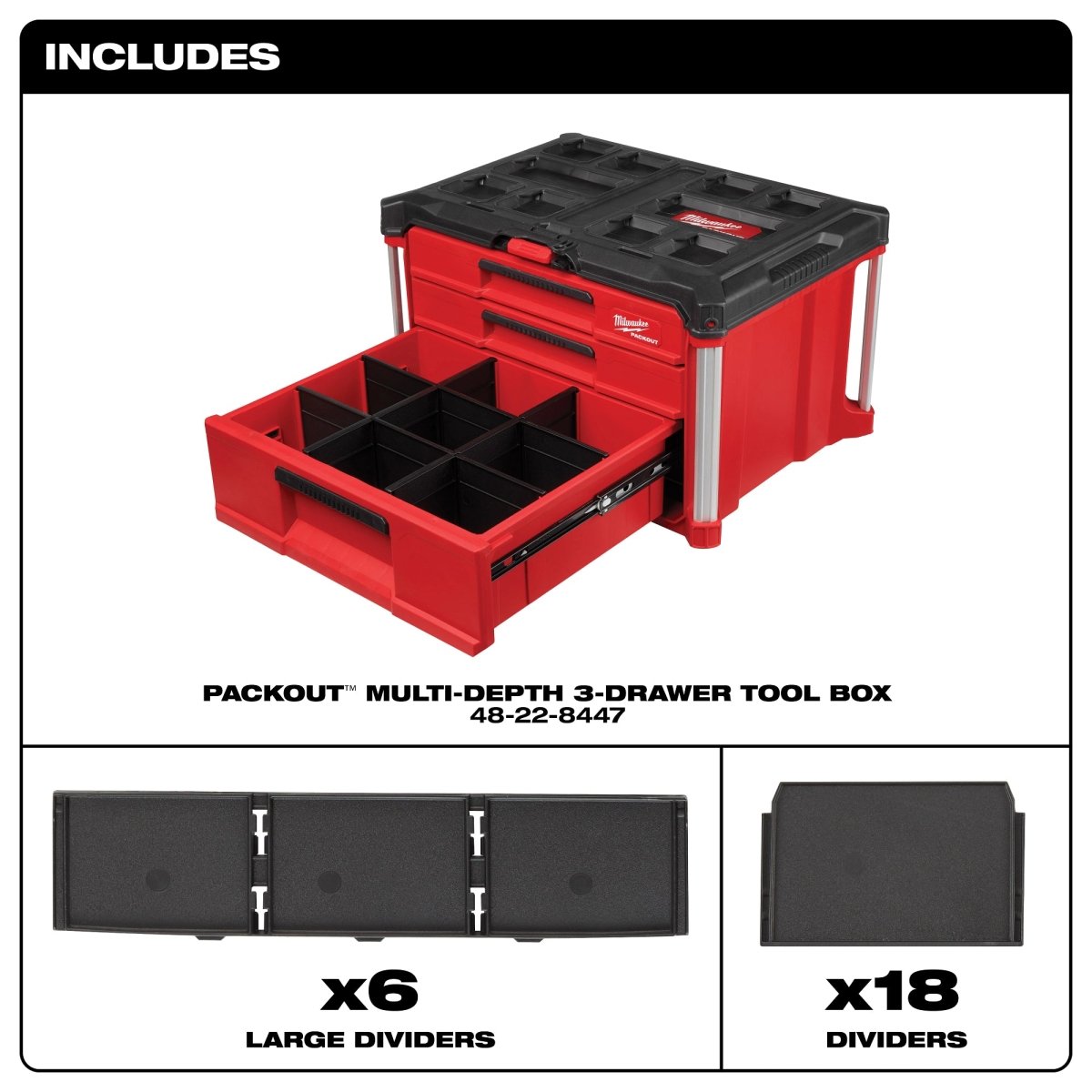 PACKOUT™ Multi - Depth 3 - Drawer Tool Box - AAA Industrial Supply