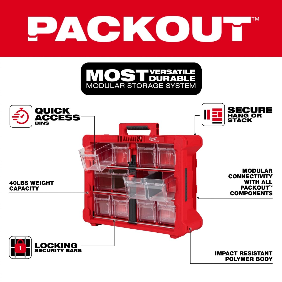PACKOUT™ Tilt Bin Organizer - AAA Industrial Supply