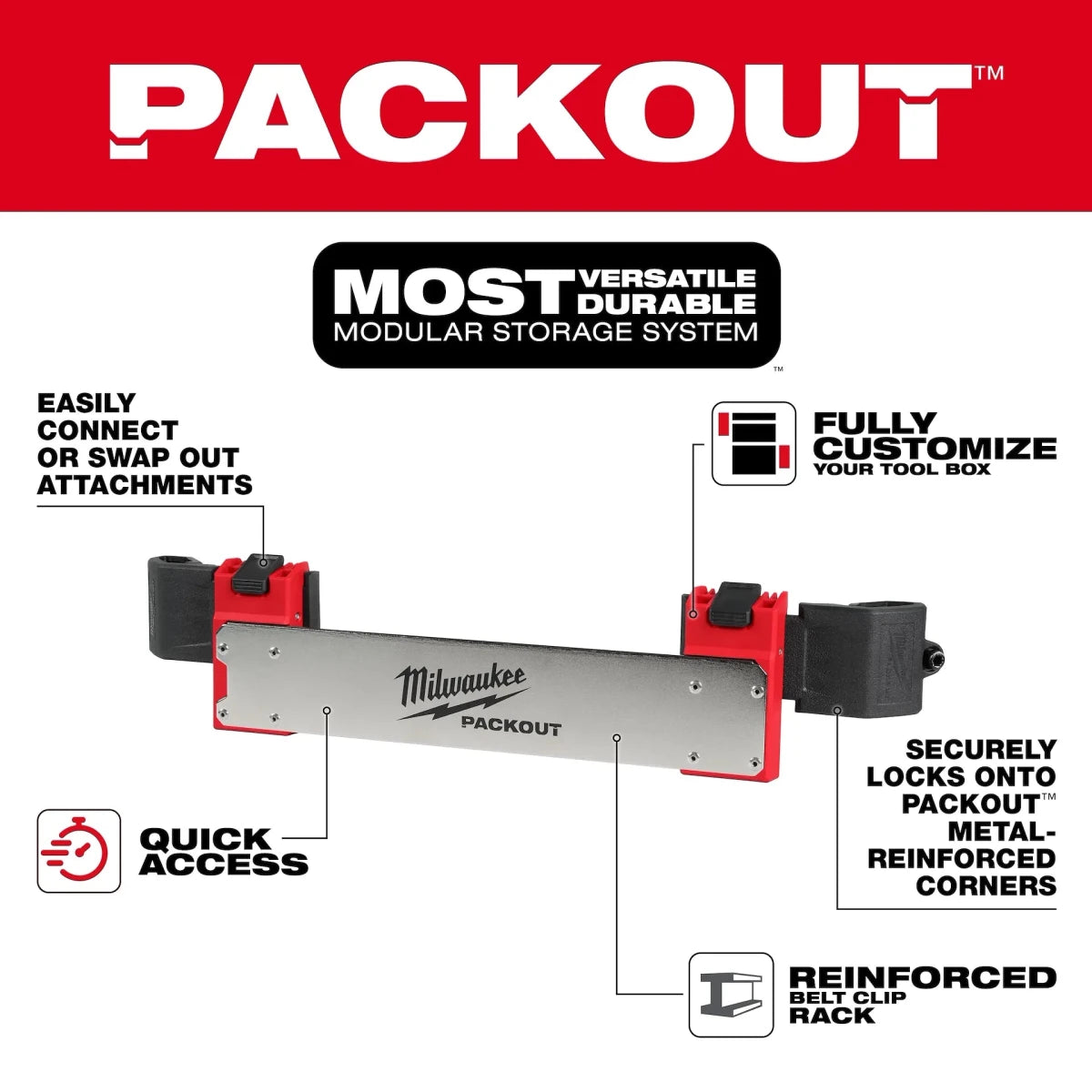PACKOUT™ Tool Box Belt Clip Rack Attachment - AAA Industrial Supply