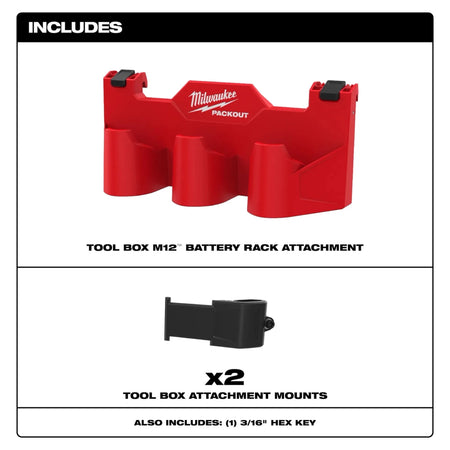 PACKOUT™ Tool Box M12™ Battery Rack Attachment - AAA Industrial Supply