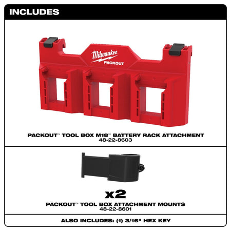 PACKOUT™ Tool Box M18™ Battery Rack Attachment - AAA Industrial Supply