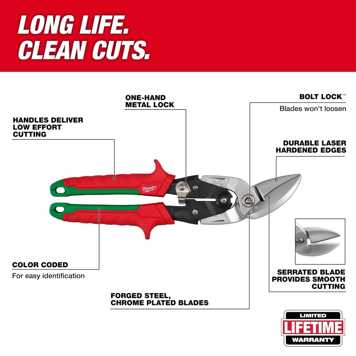 Right Cutting Offset Aviation Snips - AAA Industrial Supply
