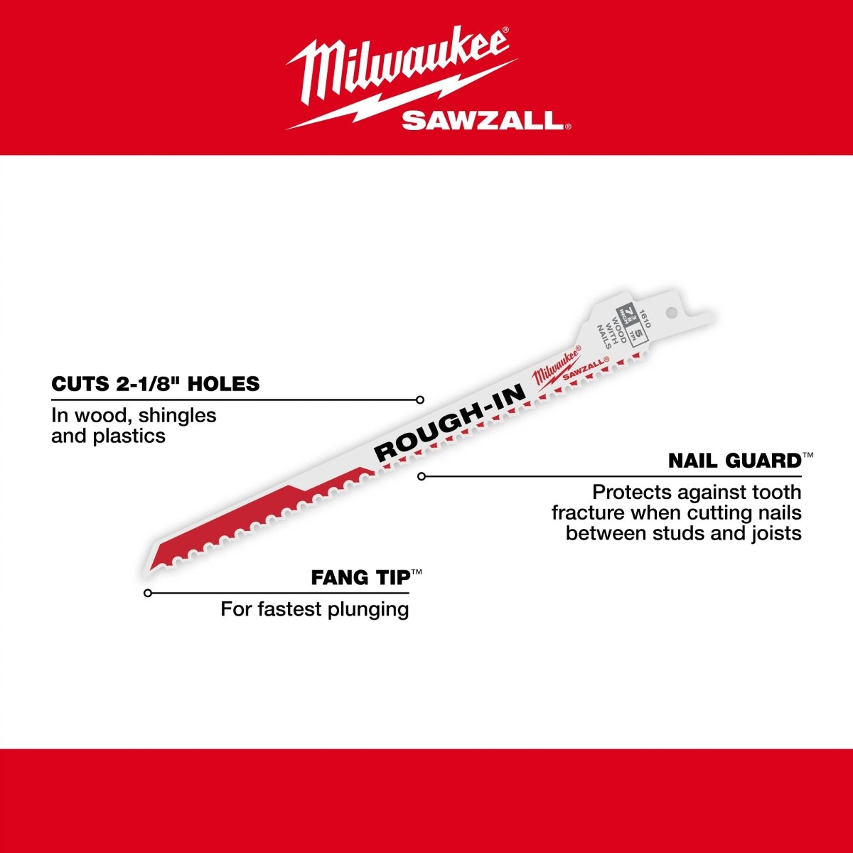Rough - In SAWZALL® Blade (5 PK) - AAA Industrial Supply