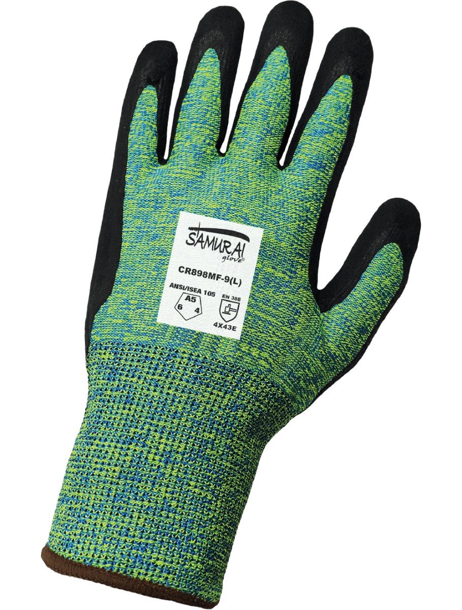 Samurai Glove® Double - Dipped Nitrile Cut, Abrasion, and Puncture Resistant Anti - Static/Electrostatic Compliant Gloves - CR898MF - AAA Industrial Supply