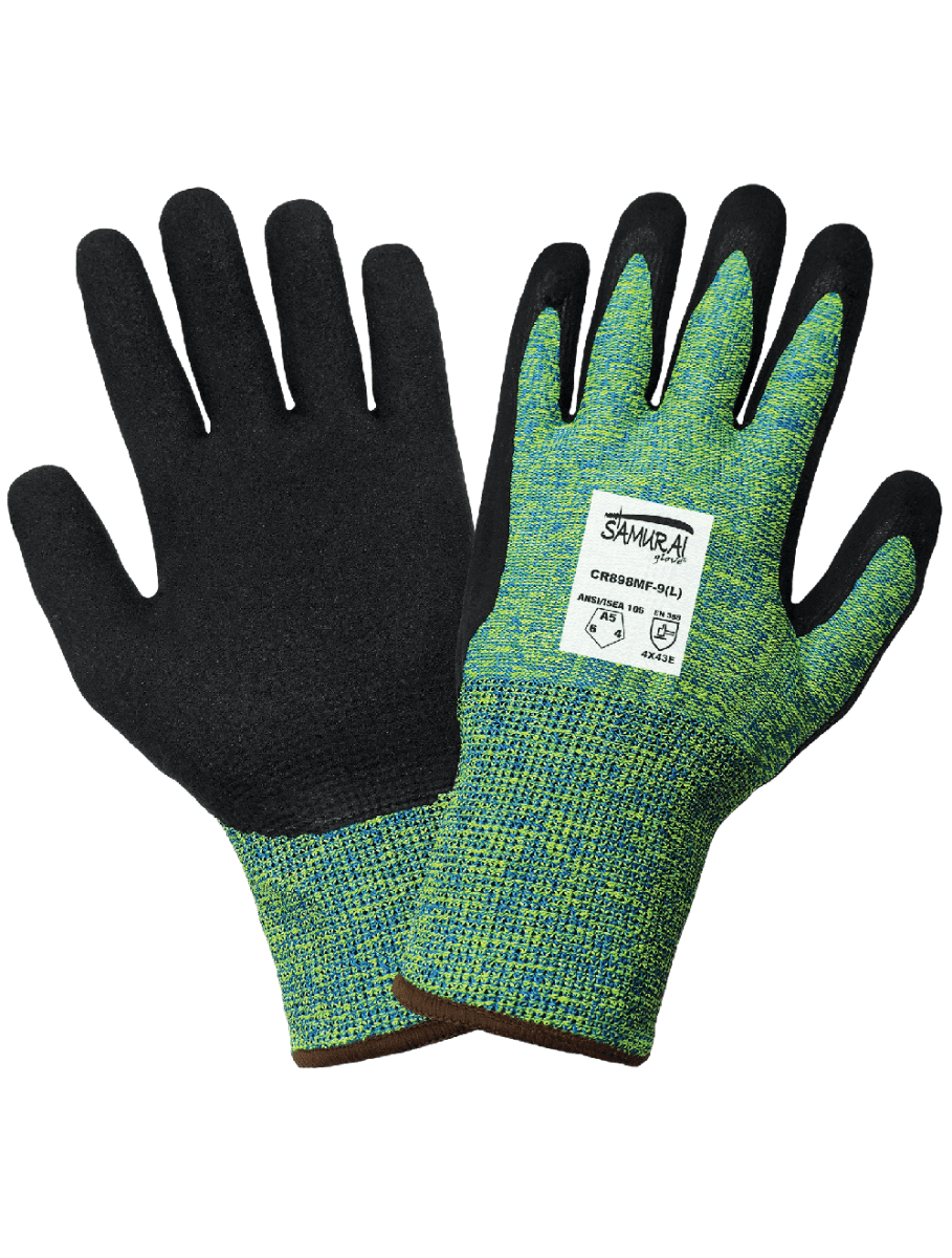 Samurai Glove® Double - Dipped Nitrile Cut, Abrasion, and Puncture Resistant Anti - Static/Electrostatic Compliant Gloves - CR898MF - AAA Industrial Supply