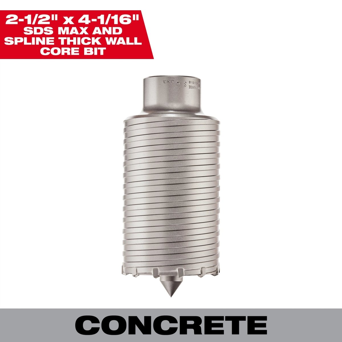SDS Max and SPLINE Thick Wall Carbide Tipped Core Bit 2 - 1/2" - AAA Industrial Supply