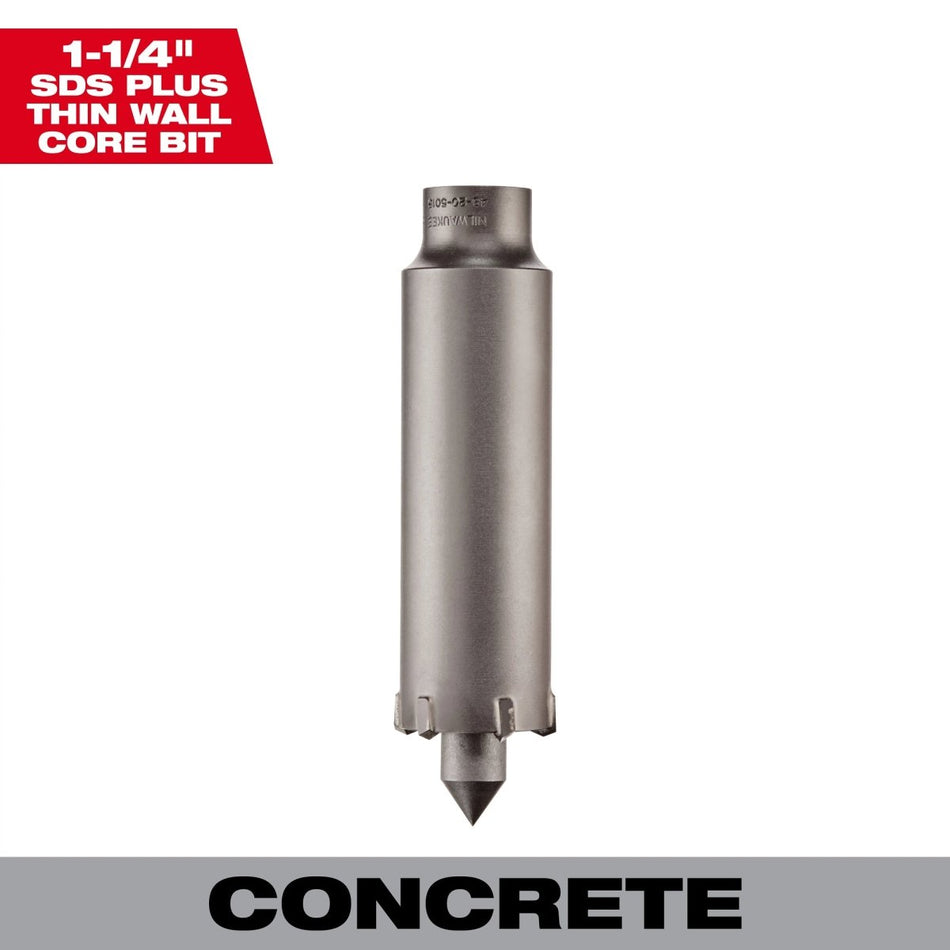 SDS Plus Thin Wall Carbide Tipped Core Bit 1 - 1/4" - AAA Industrial Supply