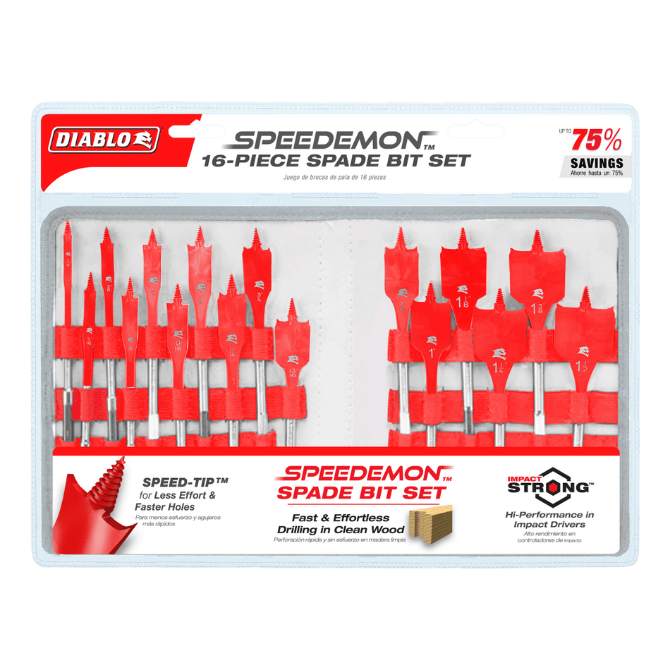 Spade Bit Set For Wood (16 - pc) - AAA Industrial Supply