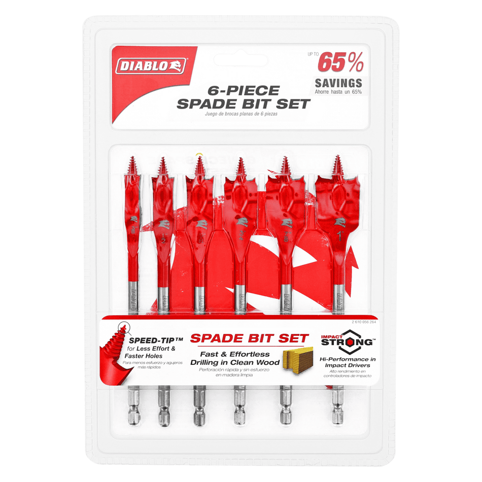 Spade Bit Set for Wood (6 - pc) - AAA Industrial Supply