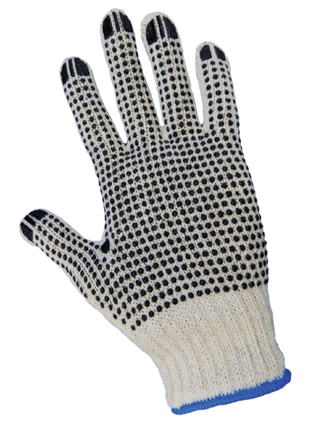 Standard Cotton/Polyester String Knit Gloves with PVC Dots on Both Sides 12 Pack - S55D2 - AAA Industrial Supply