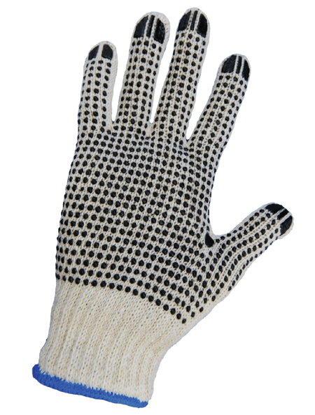 Standard Cotton/Polyester String Knit Gloves with PVC Dots on Both Sides 12 Pack - S55D2 - AAA Industrial Supply