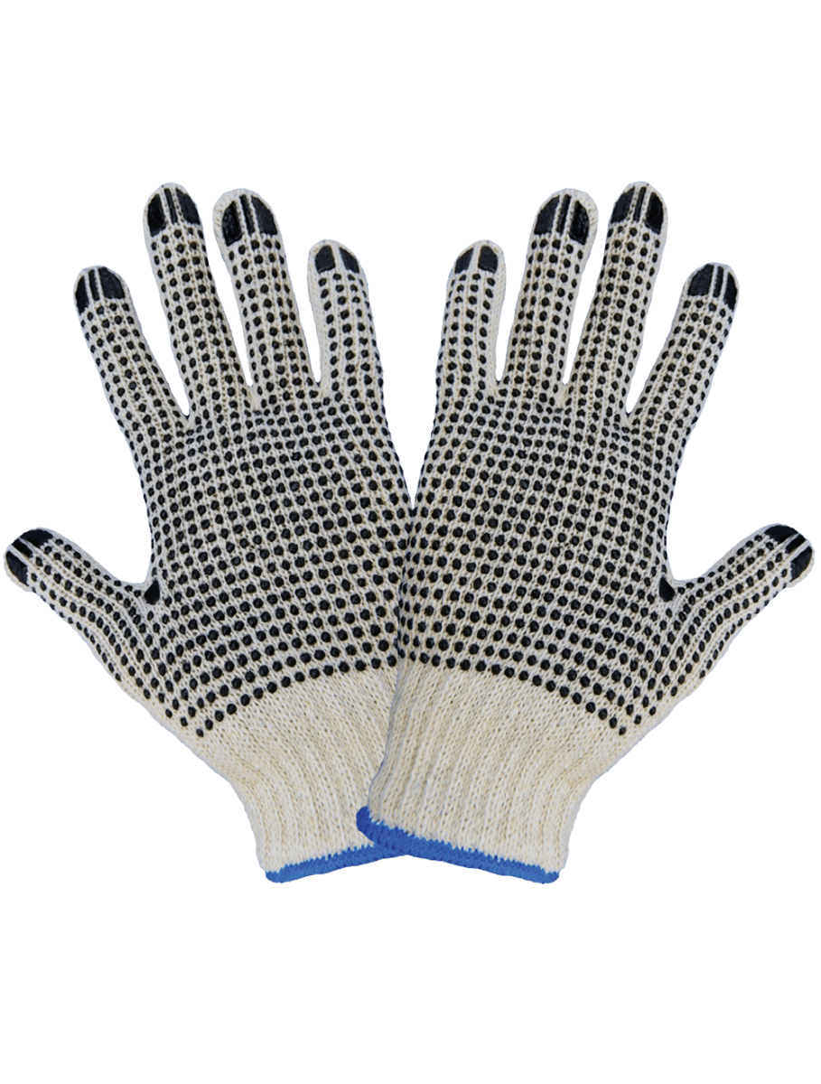 Standard Cotton/Polyester String Knit Gloves with PVC Dots on Both Sides 12 Pack - S55D2 - AAA Industrial Supply