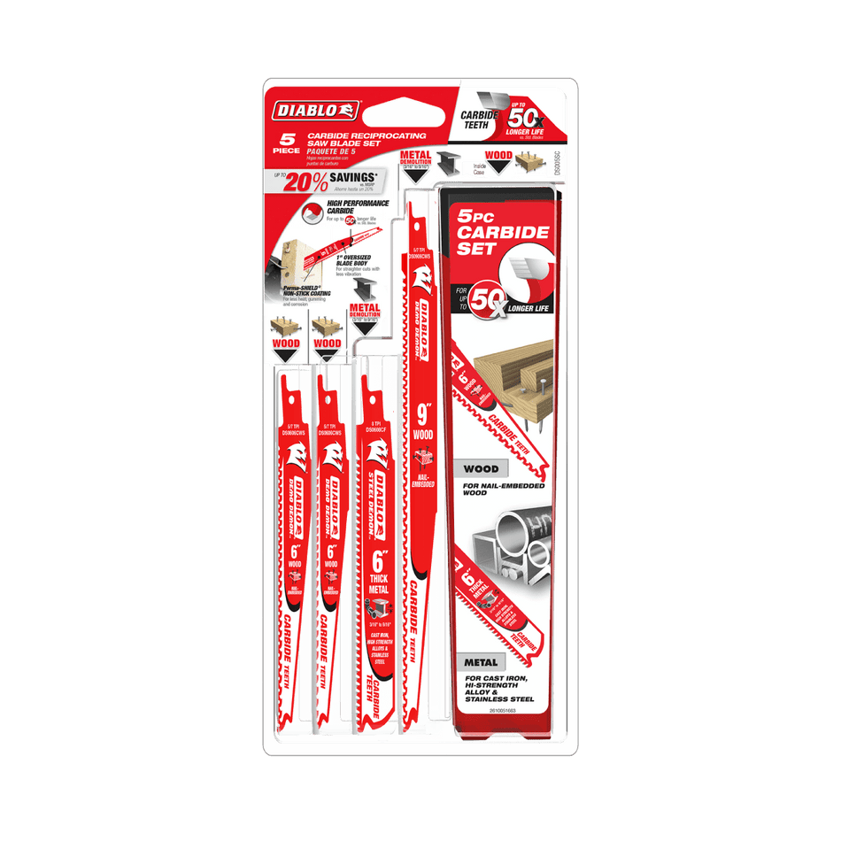 Steel Demon™/Demo Demon™ Reciprocating Saw Blade Set (5 - pc) - AAA Industrial Supply