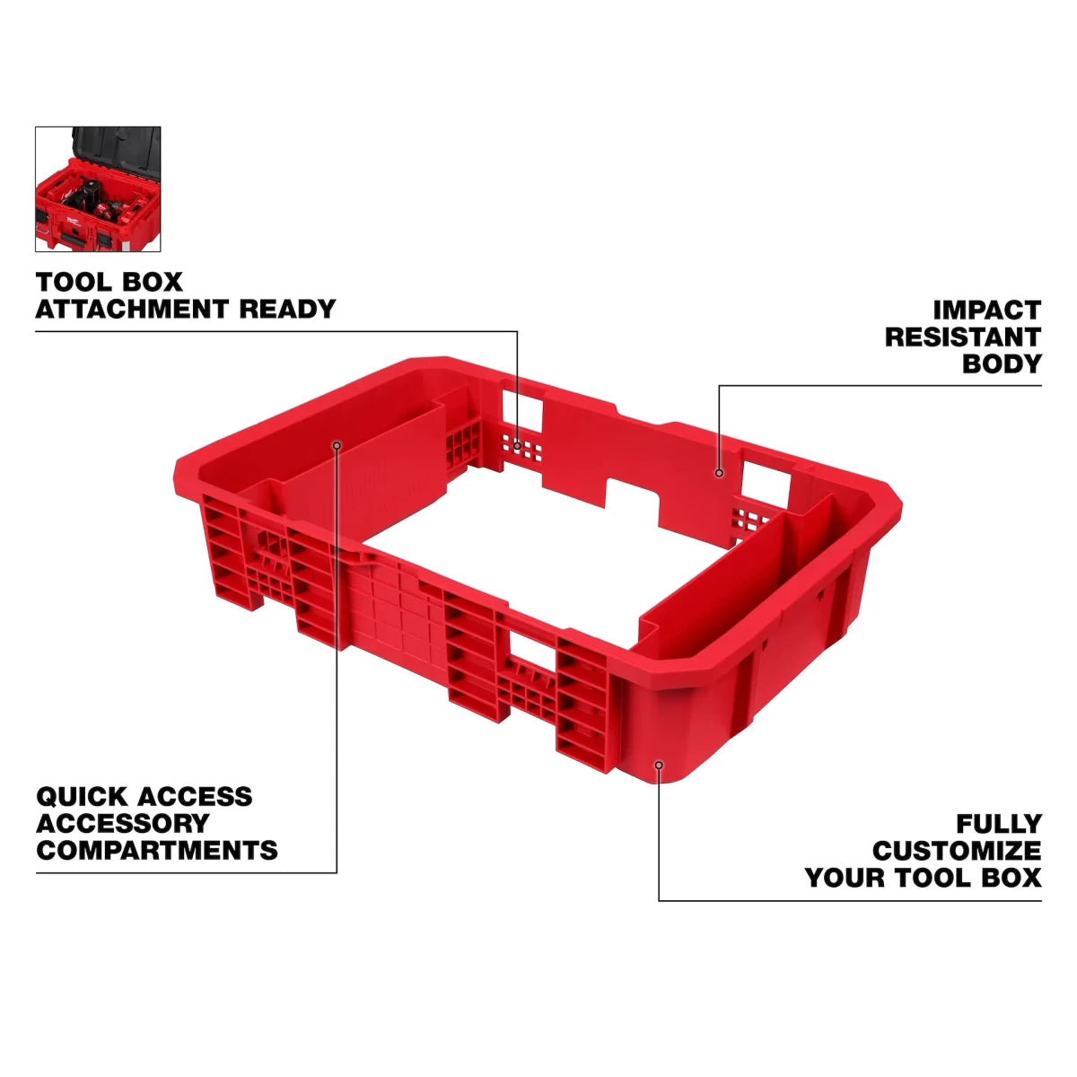 Tool Box Attachment Ready Tray for PACKOUT™ Tool Boxes - AAA Industrial Supply