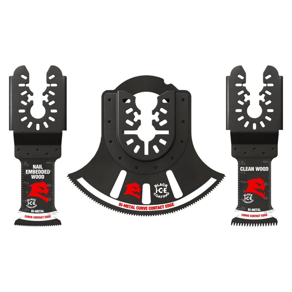 Universal Fit Bi - Metal Oscillating Blade Set (3 - pc) - AAA Industrial Supply