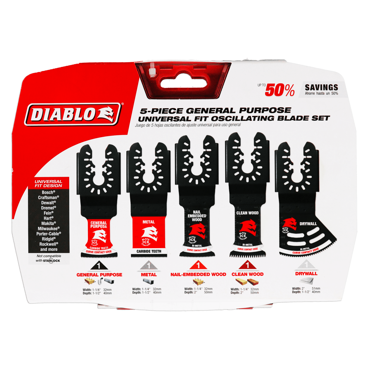 Universal Fit General Purpose Oscillating Blade Set (5 - pc) - AAA Industrial Supply
