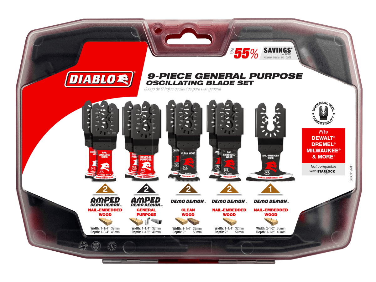 Universal Fit General Purpose Oscillating Blade Set (9 - pc) - AAA Industrial Supply