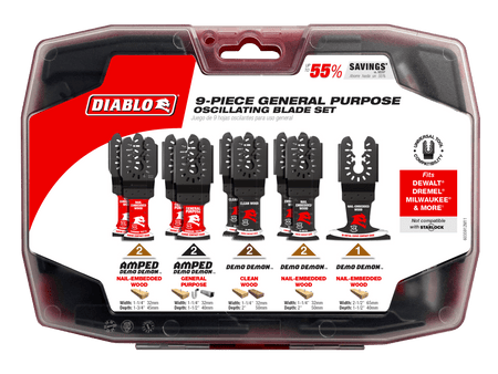 Universal Fit General Purpose Oscillating Blade Set (9 - pc) - AAA Industrial Supply