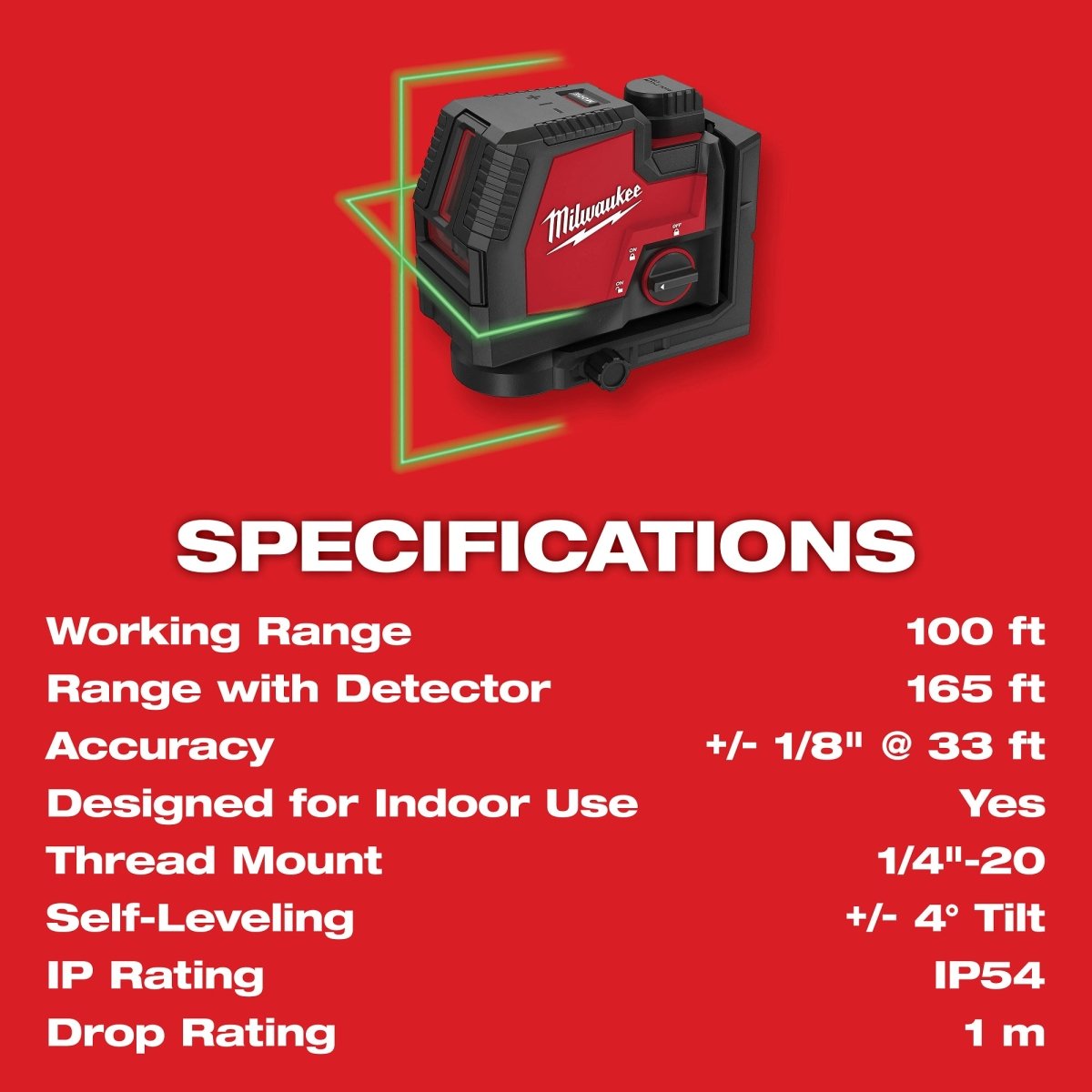 USB Rechargeable Green Cross Line Laser - AAA Industrial Supply
