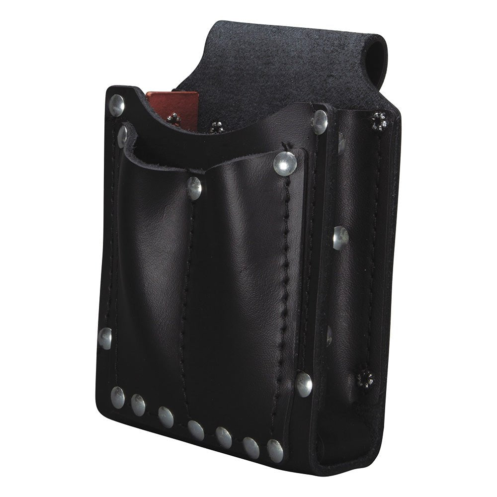 Utility Pouch, 3 - Pocket, Leather - AAA Industrial Supply