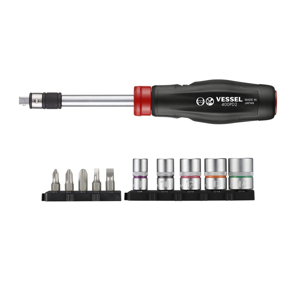 VESSEL 2 Way-Power Driver, 11PC. Set No.400PD21U - AAA Industrial Supply