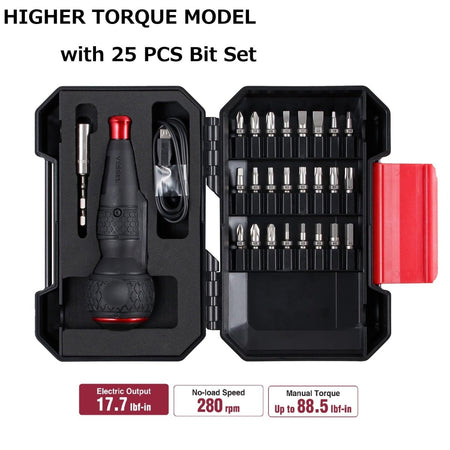 VESSEL e-ASSIST Screwdriver Higher Torque ver. with 25PC. Bit Set - AAA Industrial Supply