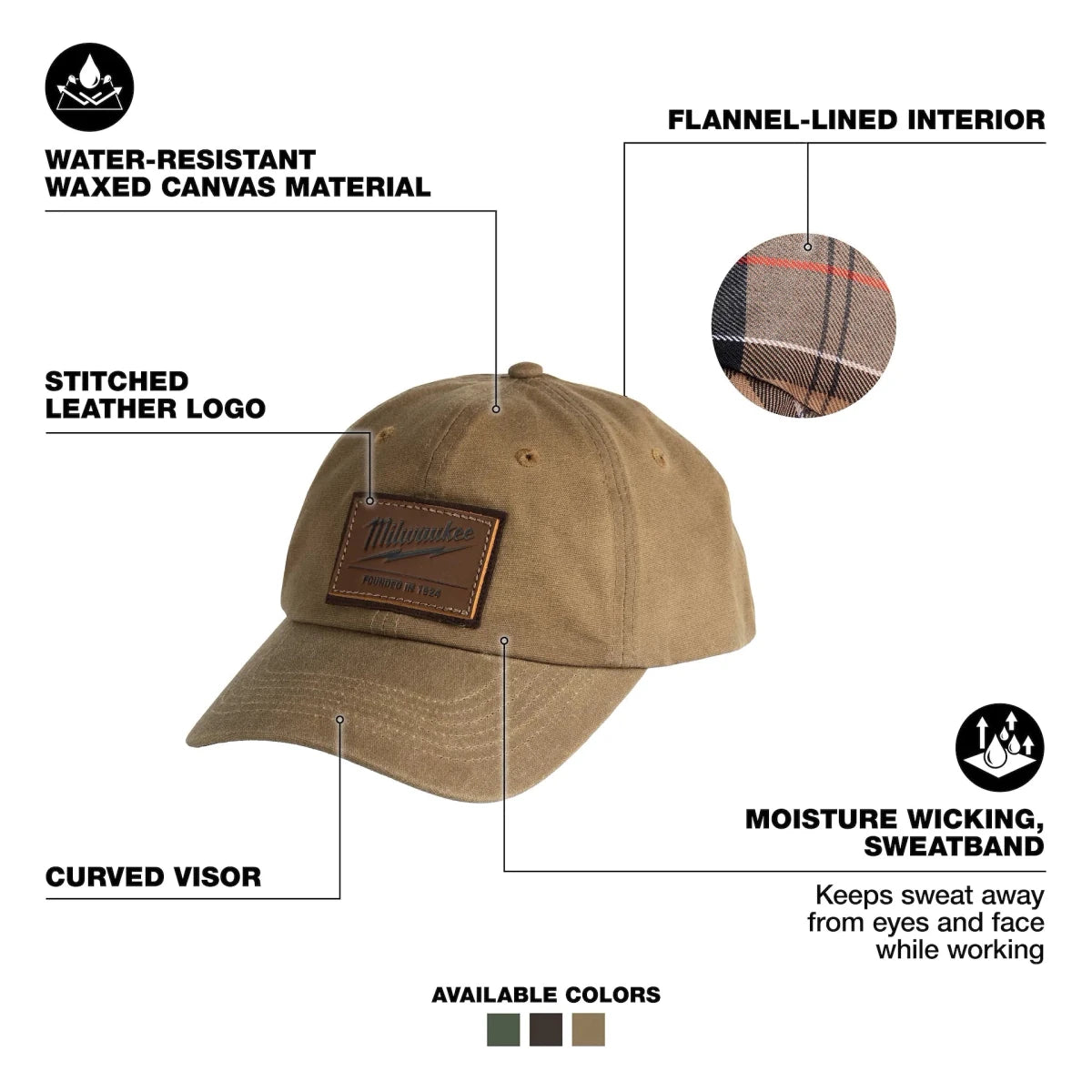 Waxed Canvas Adjustable Hat - Khaki - AAA Industrial Supply