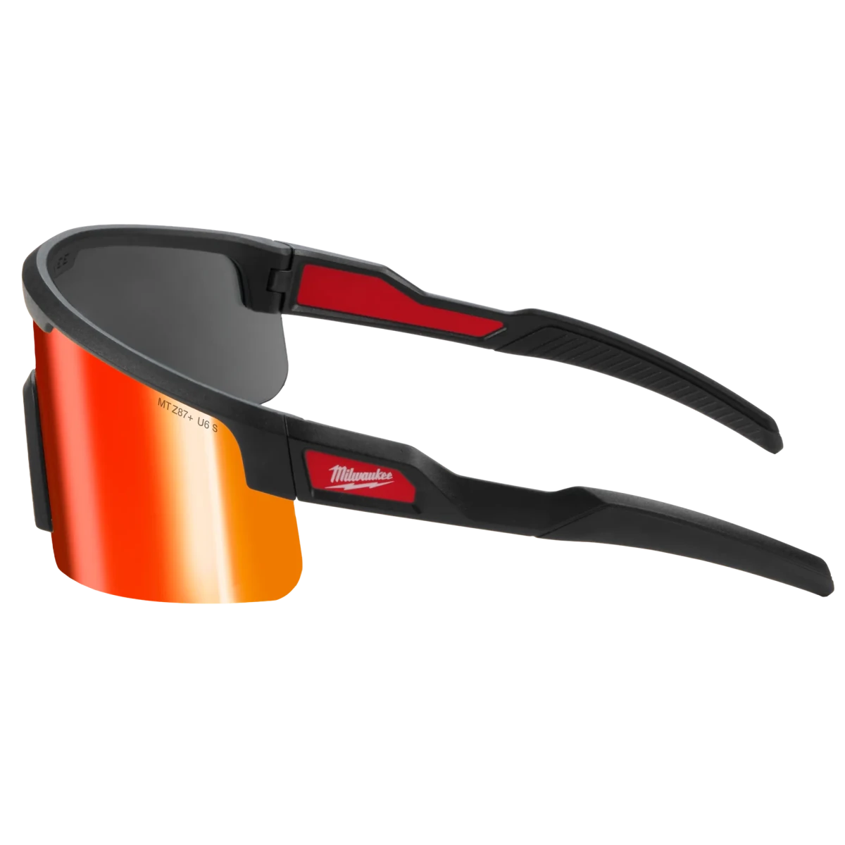 Wrap Around Safety Glasses - Red Mirrored Anti-Scratch Lenses - AAA Industrial Supply