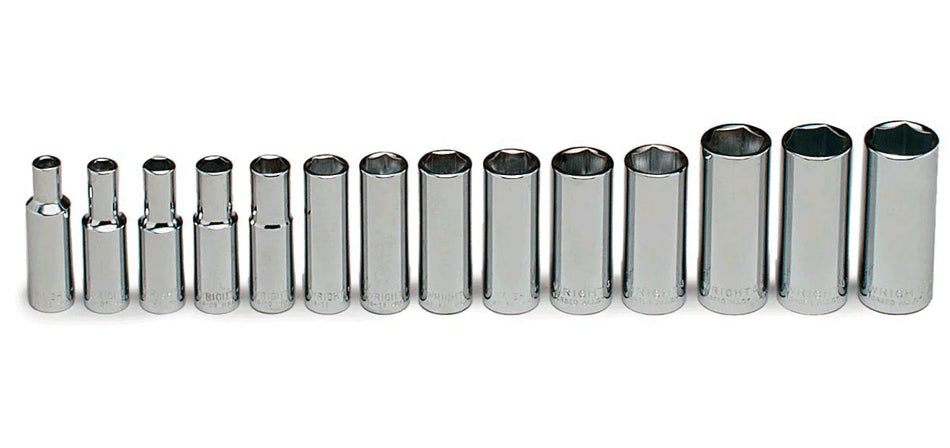 3/8" Drive 14 Piece Set - 6 Point Deep Metric Sockets, 6mm - 19mm