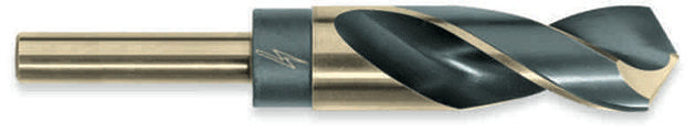 ThunderBit Drills 1/2" Reduced Shank 3-Flats HSS Black & Bronze Oxide 17/32